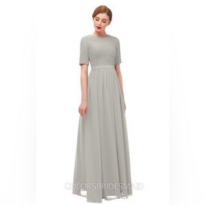 A-line, floor length bridesmaid dress